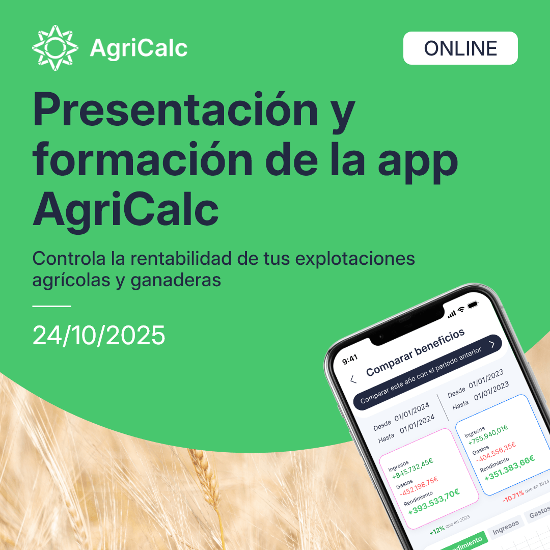 [ONLINE] Presentación y formación de la app AgriCalc: controla la rentabilidad de tus explotaciones agrícolas y ganaderas