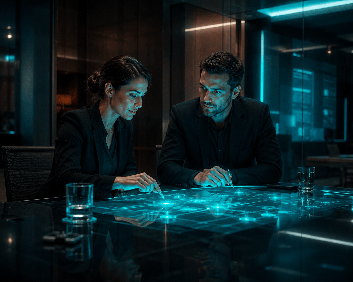 Equipo directivo revisando datos y procesos para evaluar soluciones ERP empresariales.